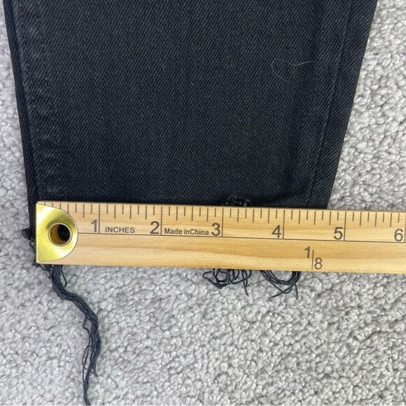 Everlane Jeans Women’s 25 Black Ankle Skinny Mid-Rise Denim Frayed Hem - Picture 10 of 11